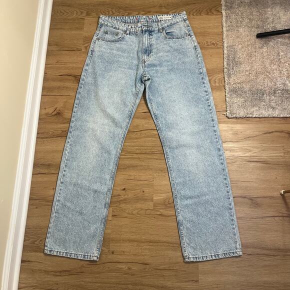 ZARA Women’s Raindrop Jeans Blue High Rise Straight Leg Denim Pants Size 8 - Picture 9 of 12